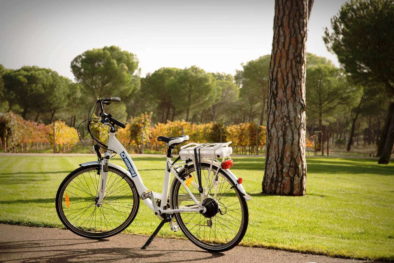 Bicicleta en viñedo de Ribera del Duero